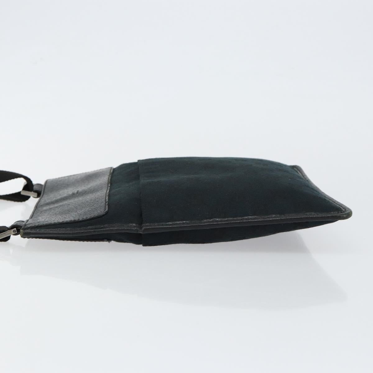 GUCCI GG Canvas Shoulder Bag Black Silver 27639 Auth ep11186A