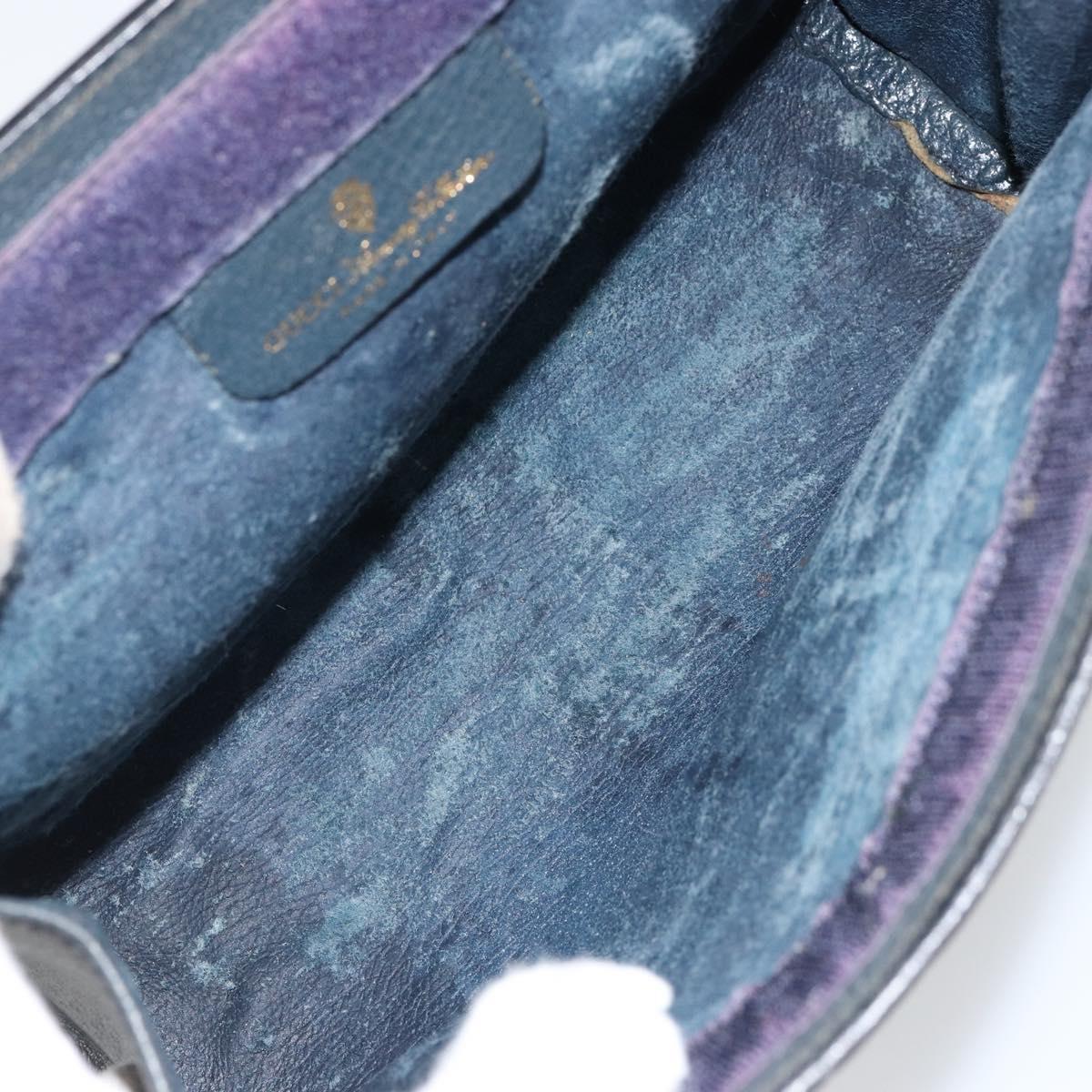 GUCCI GG Supreme Sherry Line Clutch Bag PVC Navy Fuchsia 89 01 001 Auth ep11187