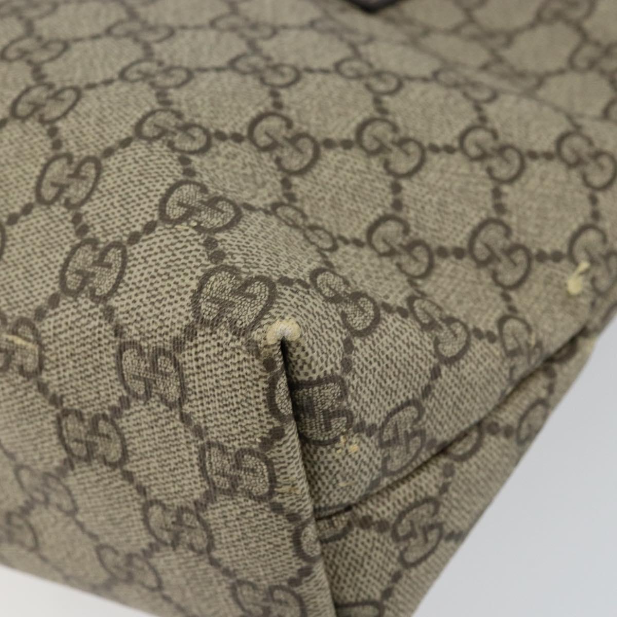 GUCCI GG Supreme Tote Bag PVC Leather Beige Auth ep11190