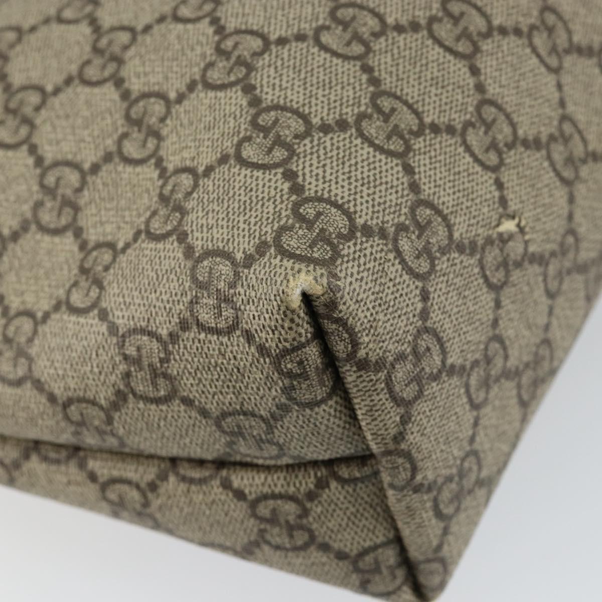 GUCCI GG Supreme Tote Bag PVC Leather Beige Auth ep11190