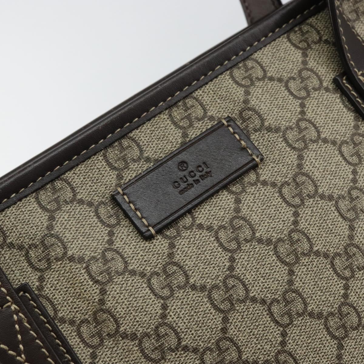 GUCCI GG Supreme Tote Bag PVC Leather Beige Auth ep11190