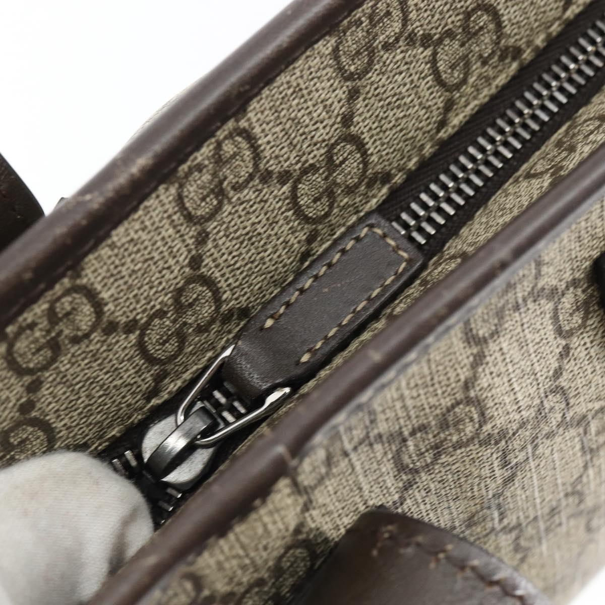 GUCCI GG Supreme Tote Bag PVC Leather Beige Auth ep11190