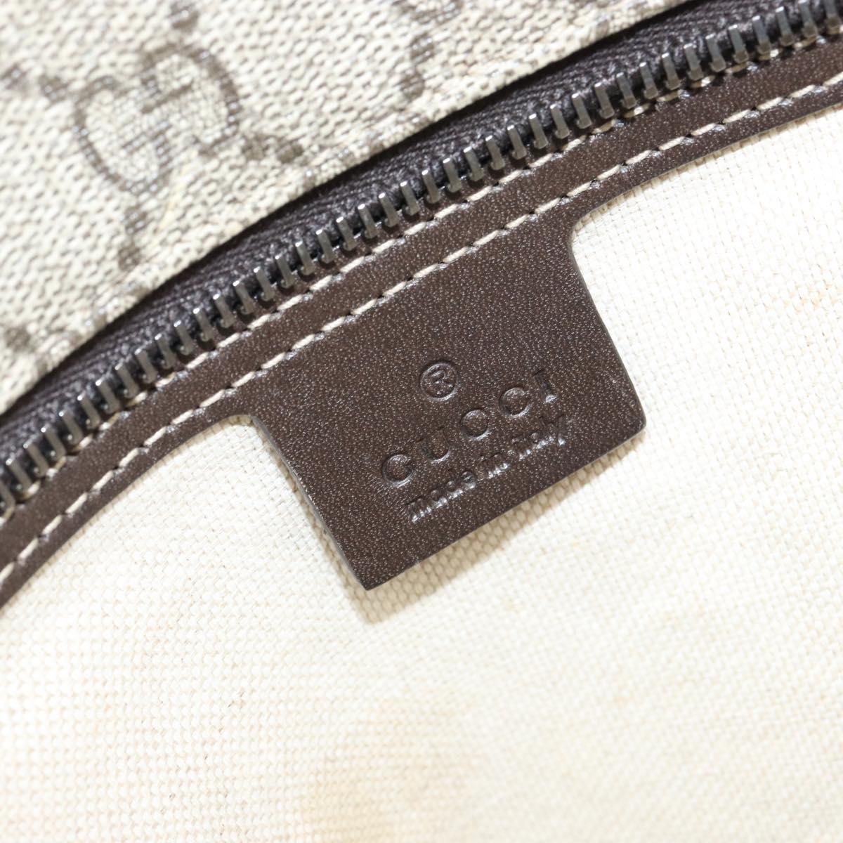 GUCCI GG Supreme Tote Bag PVC Leather Beige Auth ep11190