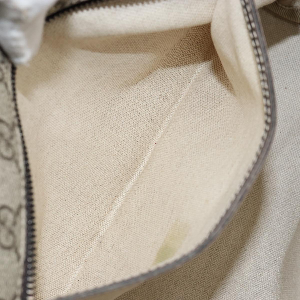 GUCCI GG Supreme Tote Bag PVC Leather Beige Auth ep11190