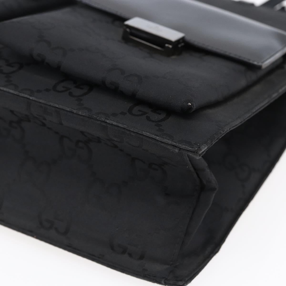 GUCCI GG Canvas Tote Bag Nylon Black Auth ep11191