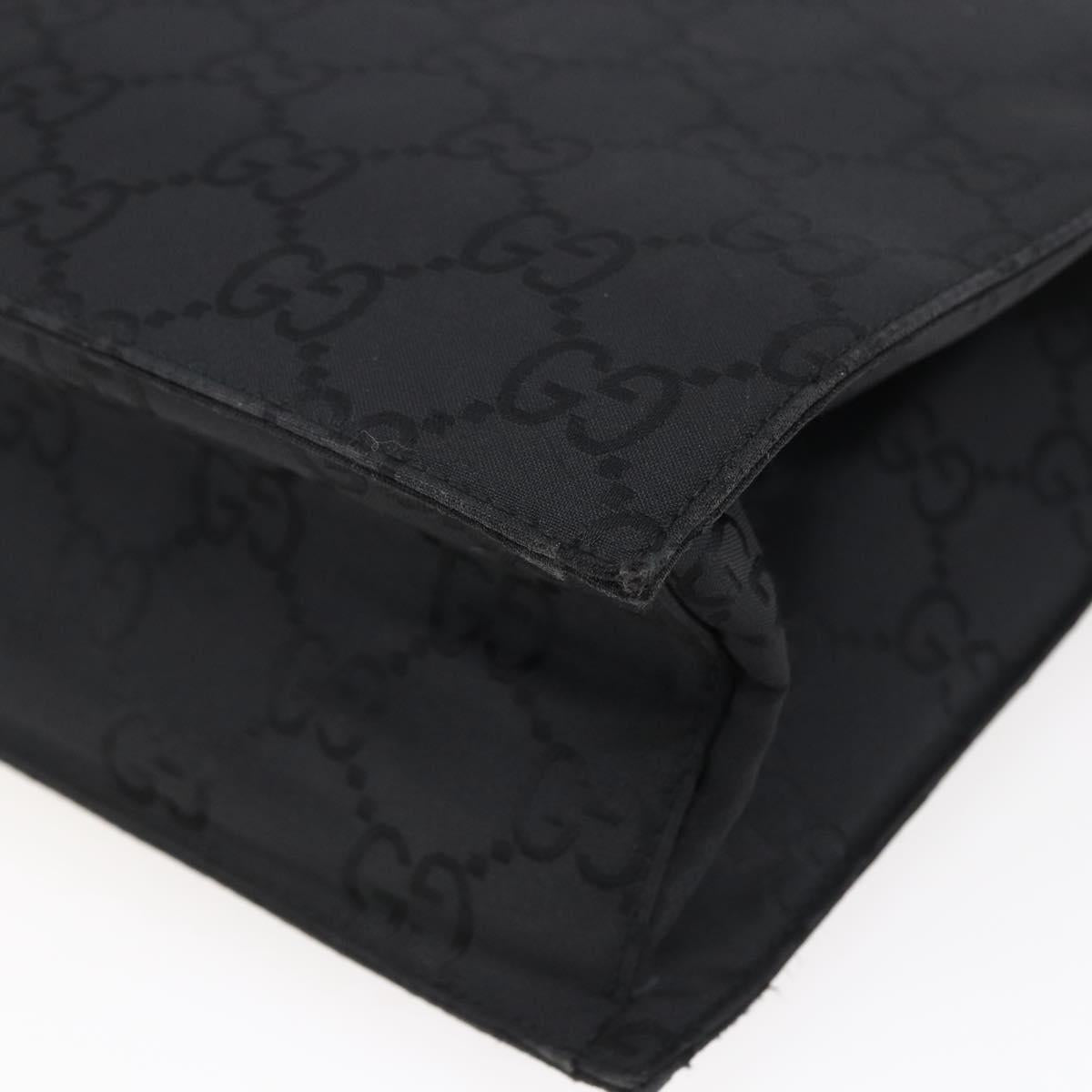 GUCCI GG Canvas Tote Bag Nylon Black Auth ep11191