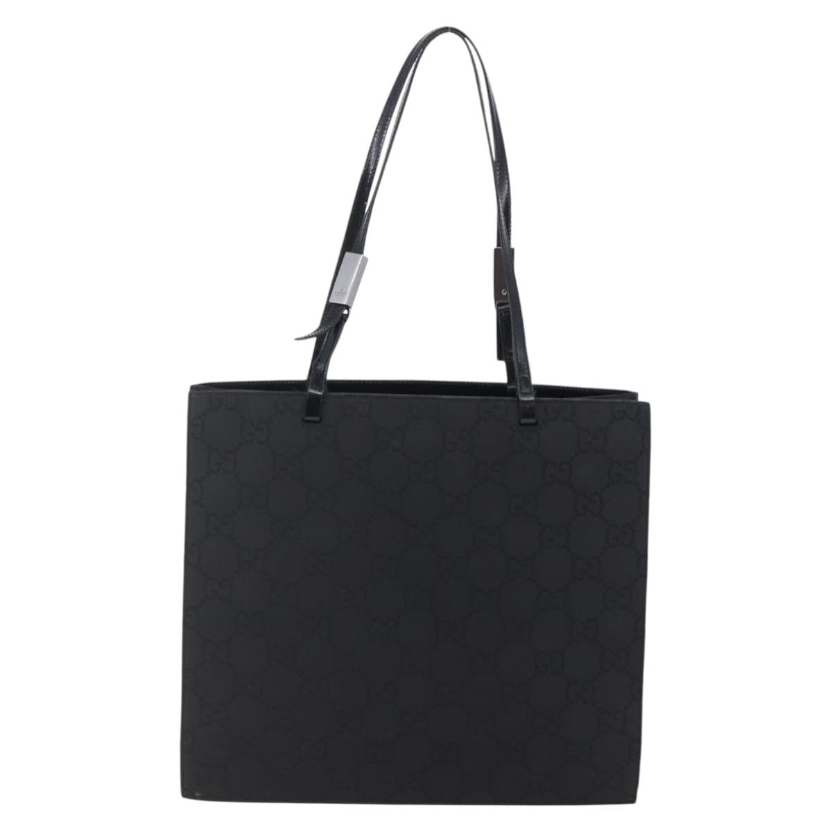 GUCCI GG Canvas Tote Bag Nylon Black Auth ep11191