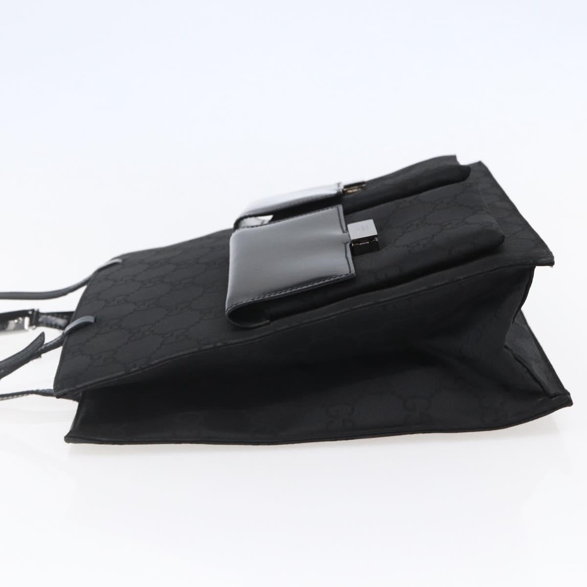 GUCCI GG Canvas Tote Bag Nylon Black Auth ep11191