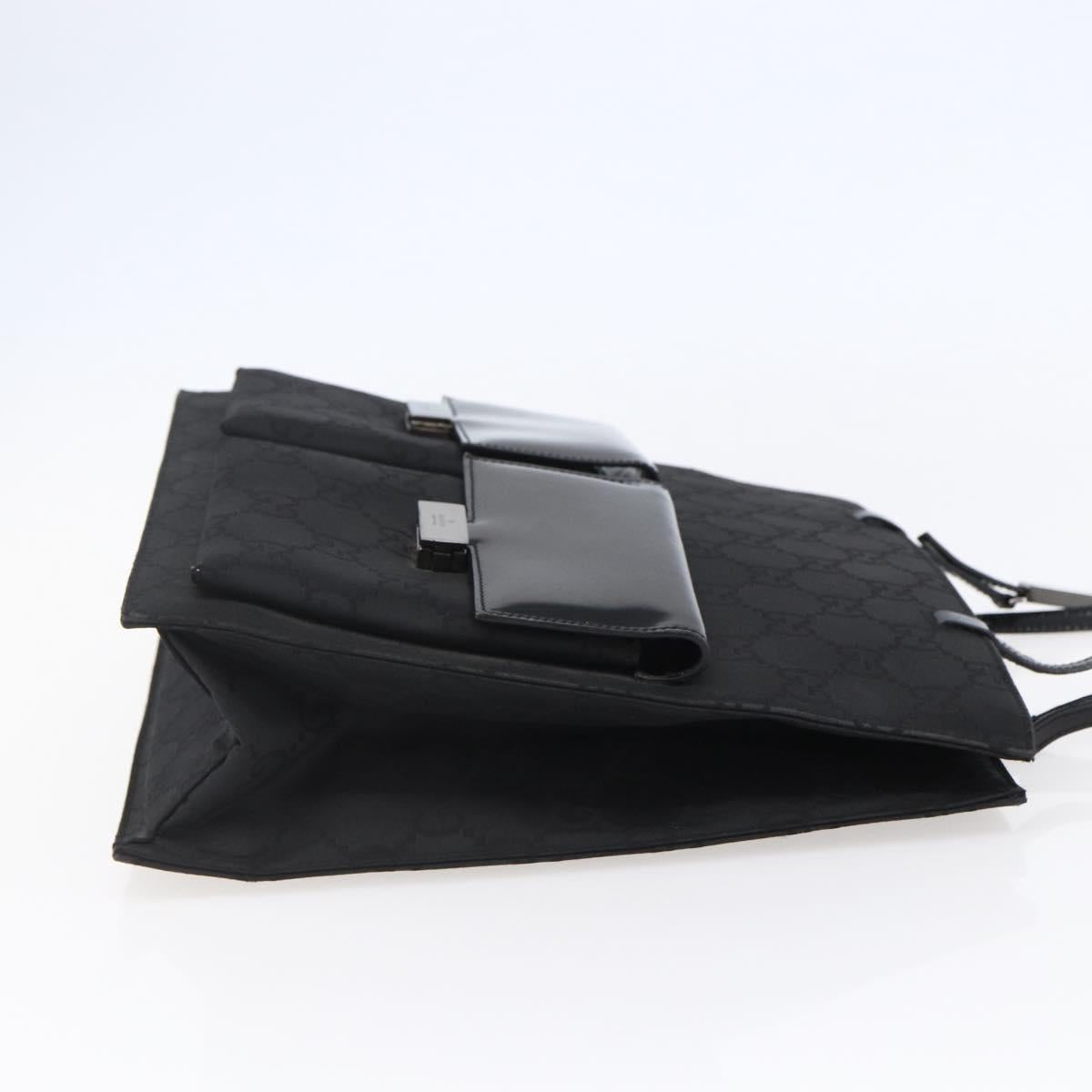 GUCCI GG Canvas Tote Bag Nylon Black Auth ep11191