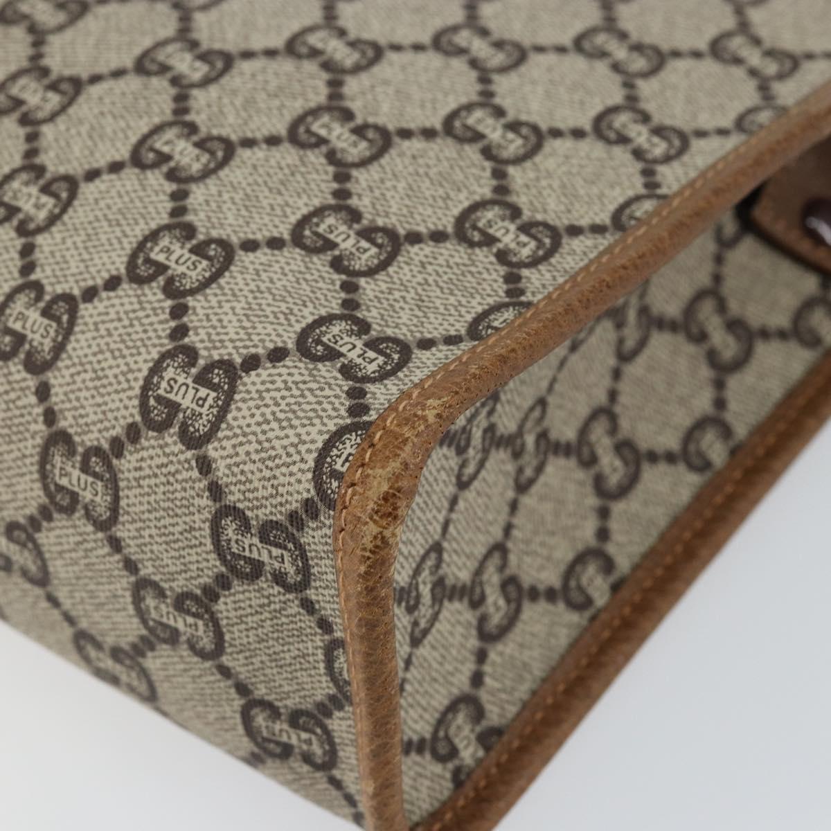 GUCCI GG Plus Supreme Clutch Bag PVC Beige Gold Auth ep11196