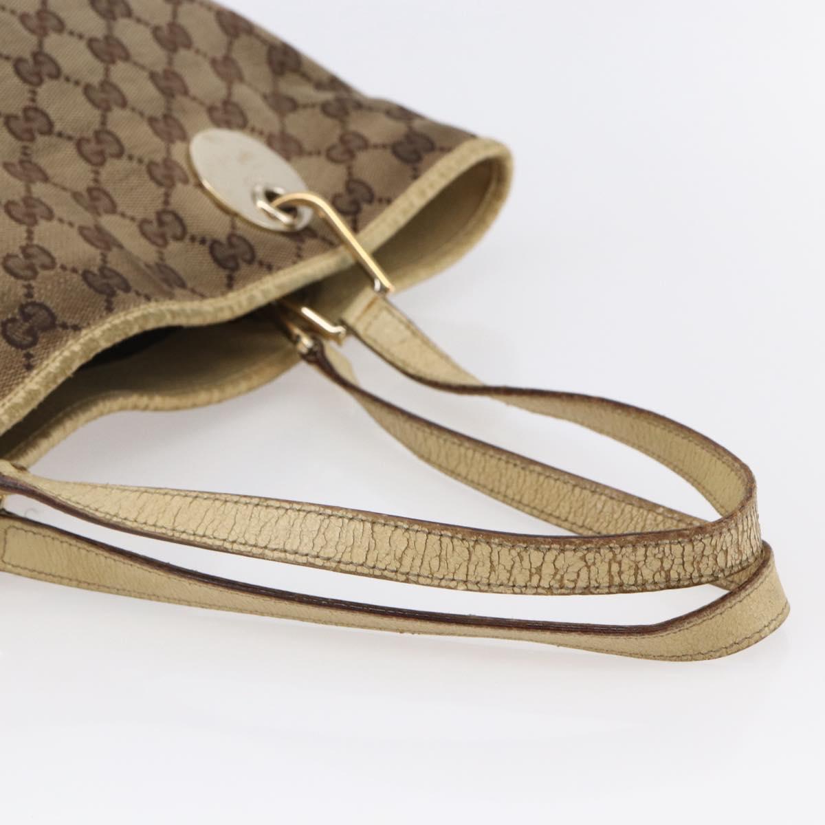 GUCCI GG Canvas Tote Bag Beige Gold 120836 Auth ep11204