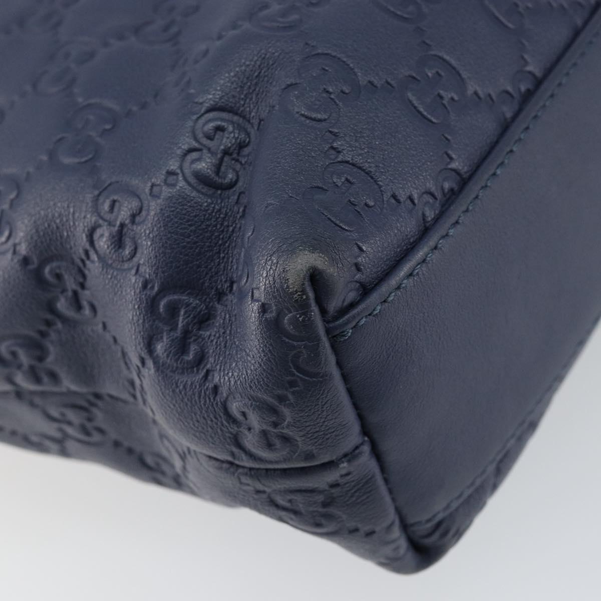 GUCCI Guccissima GG Tote Bag Leather Blue Auth ep11205