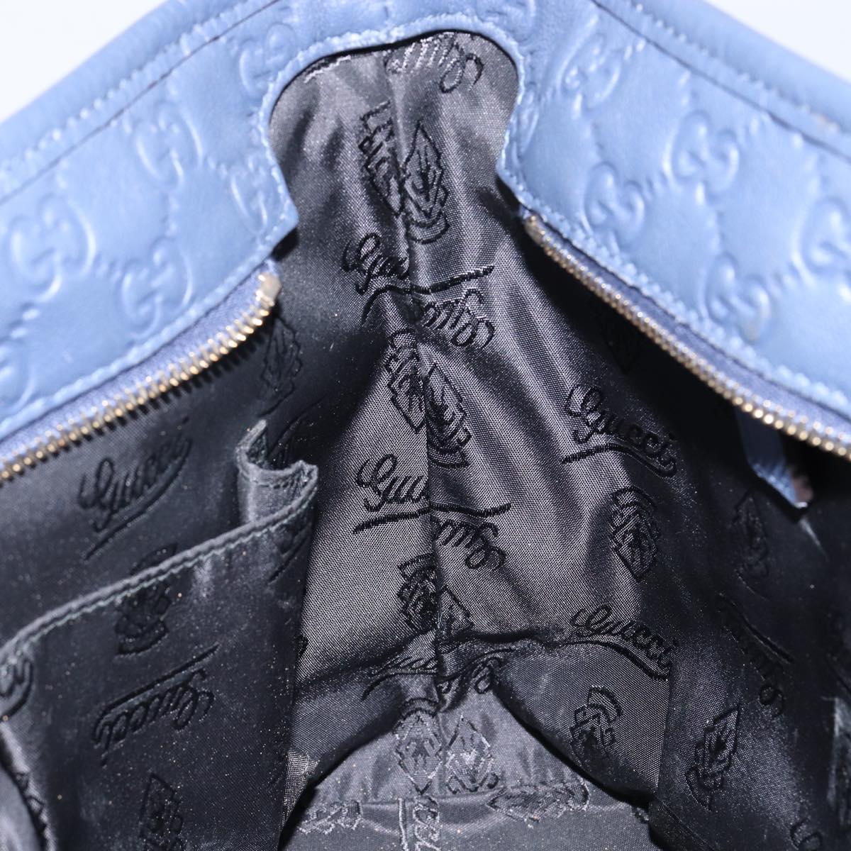 GUCCI Guccissima GG Tote Bag Leather Blue Auth ep11205