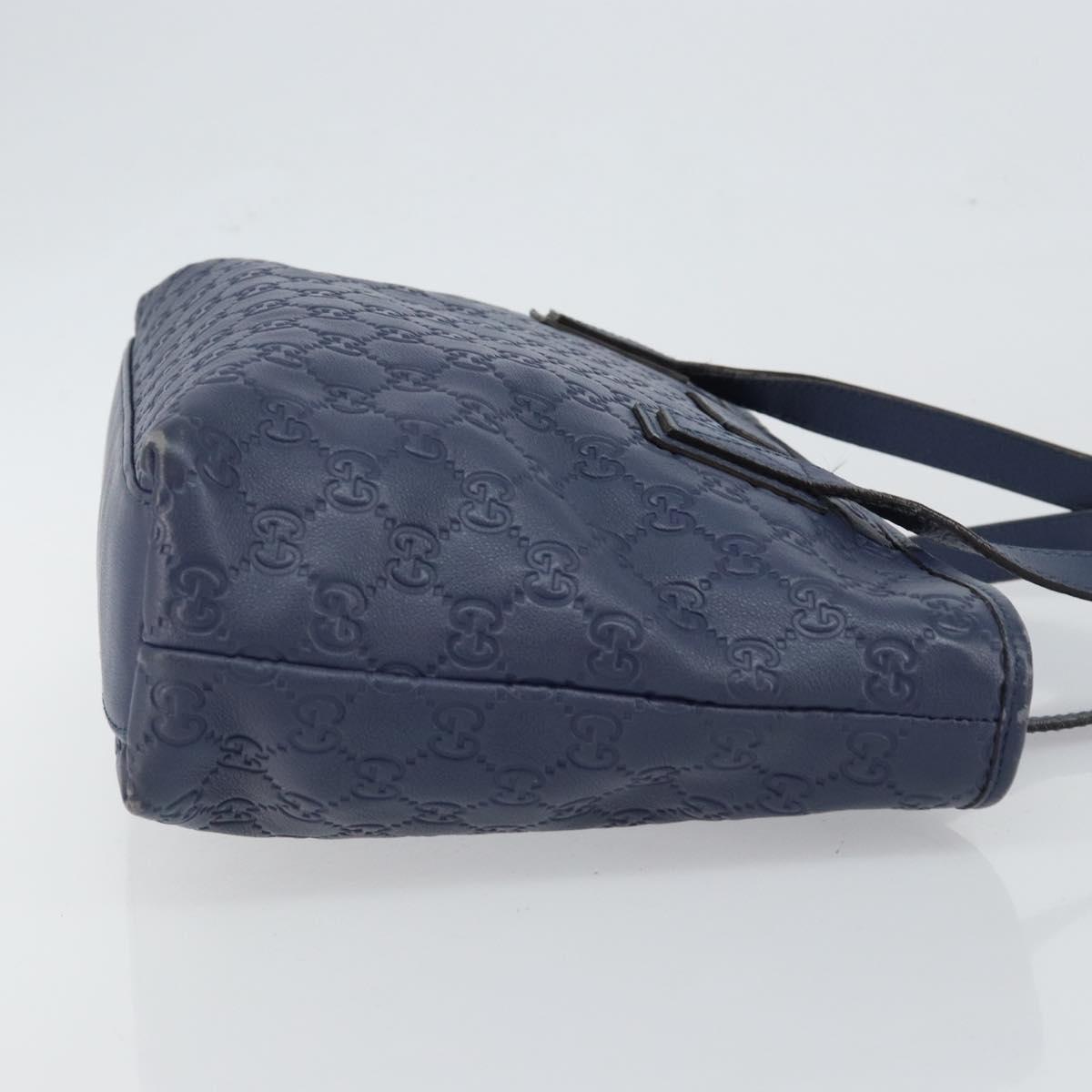 GUCCI Guccissima GG Tote Bag Leather Blue Auth ep11205
