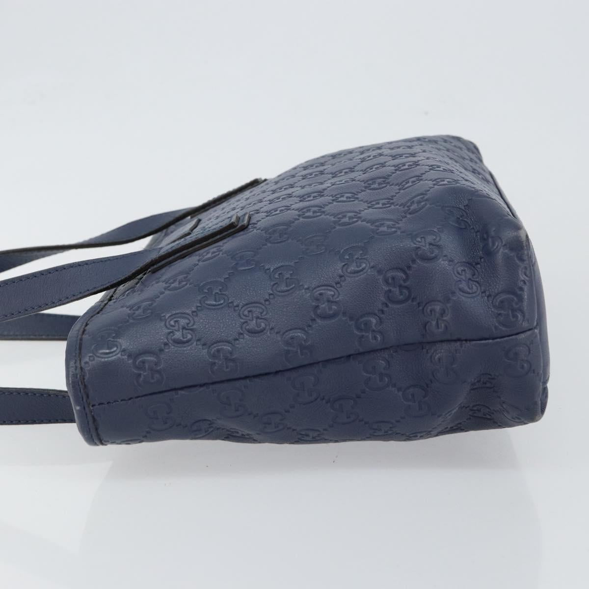 GUCCI Guccissima GG Tote Bag Leather Blue Auth ep11205
