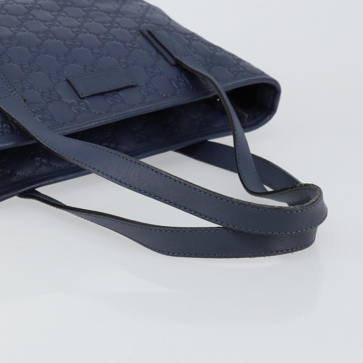 GUCCI Guccissima GG Tote Bag Leather Blue Auth ep11205