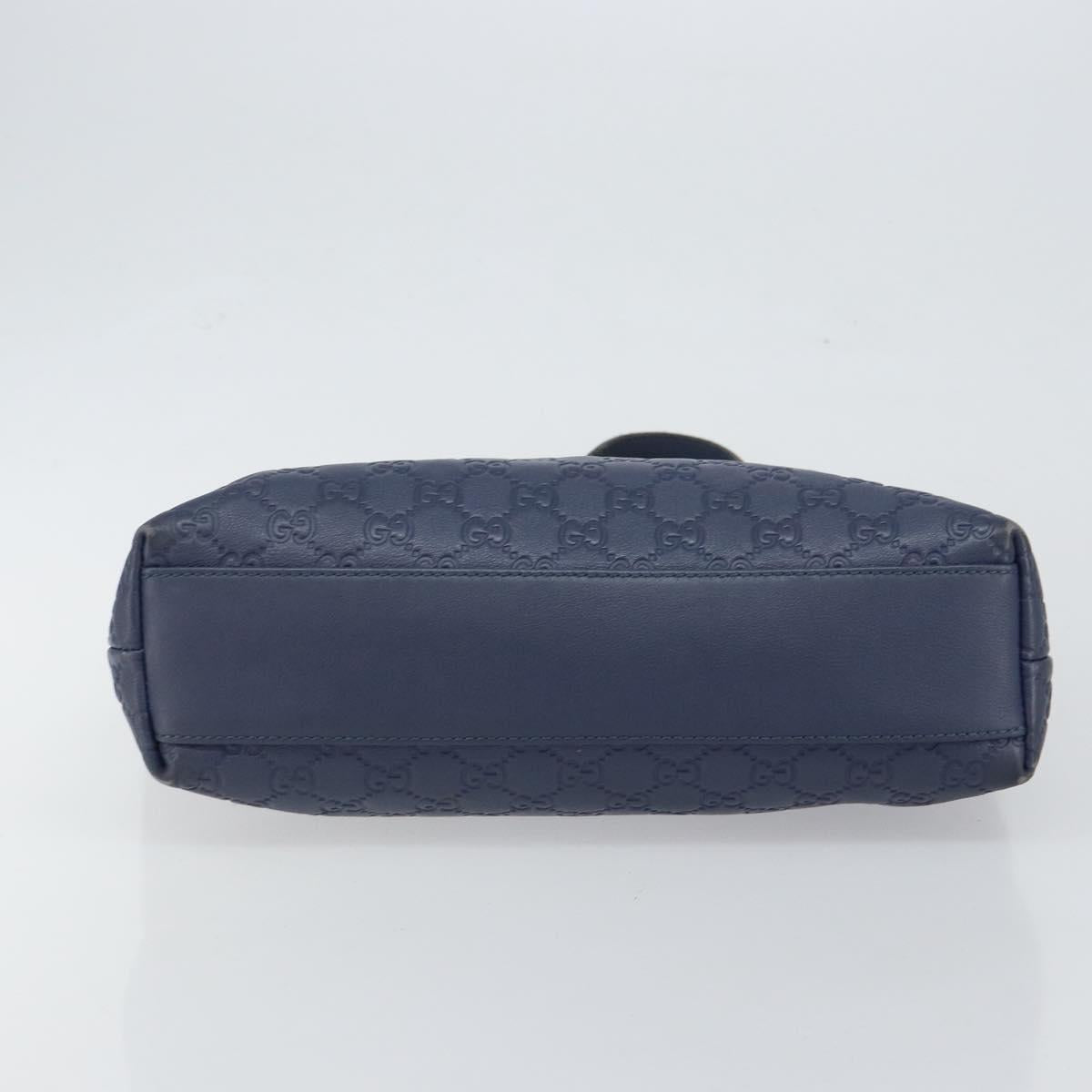 GUCCI Guccissima GG Tote Bag Leather Blue Auth ep11205