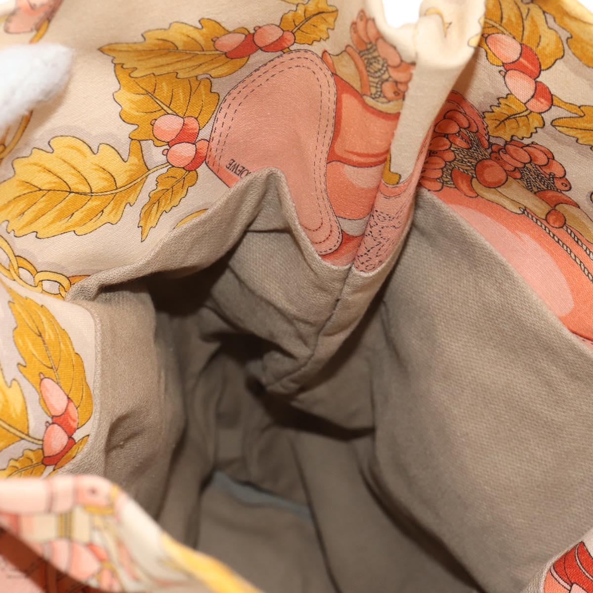 LOEWE Shoulder Bag Canvas Leather Beige Pink yellow Auth ep11209
