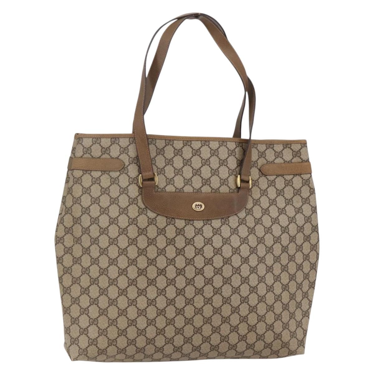 GUCCI GG Supreme Tote Bag PVC Beige Gold 39 02 061 Auth ep11212