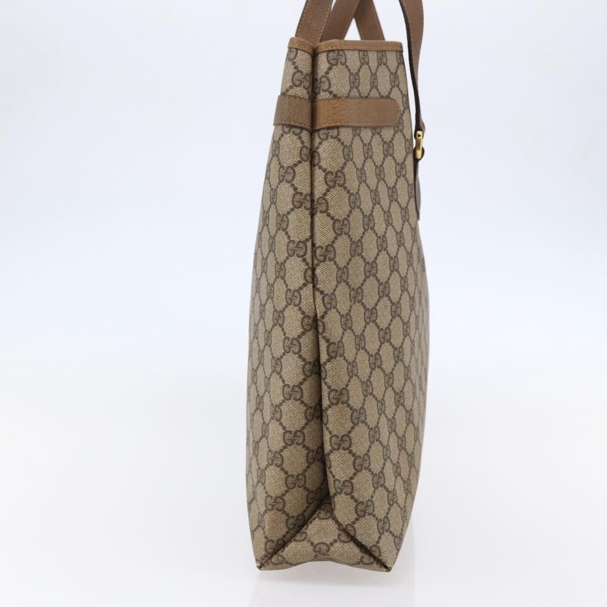 GUCCI GG Supreme Tote Bag PVC Beige Gold 39 02 061 Auth ep11212