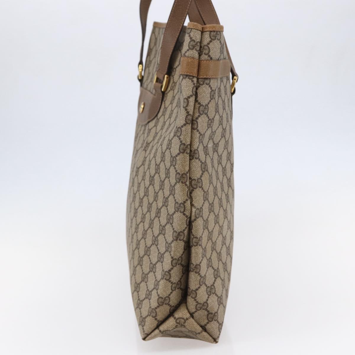 GUCCI GG Supreme Tote Bag PVC Beige Gold 39 02 061 Auth ep11212