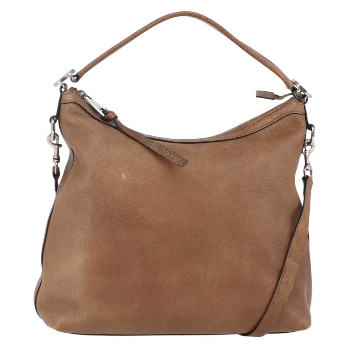 GUCCI Miss GG Hand Bag Leather 2way Brown Silver 326514 Auth ep11215