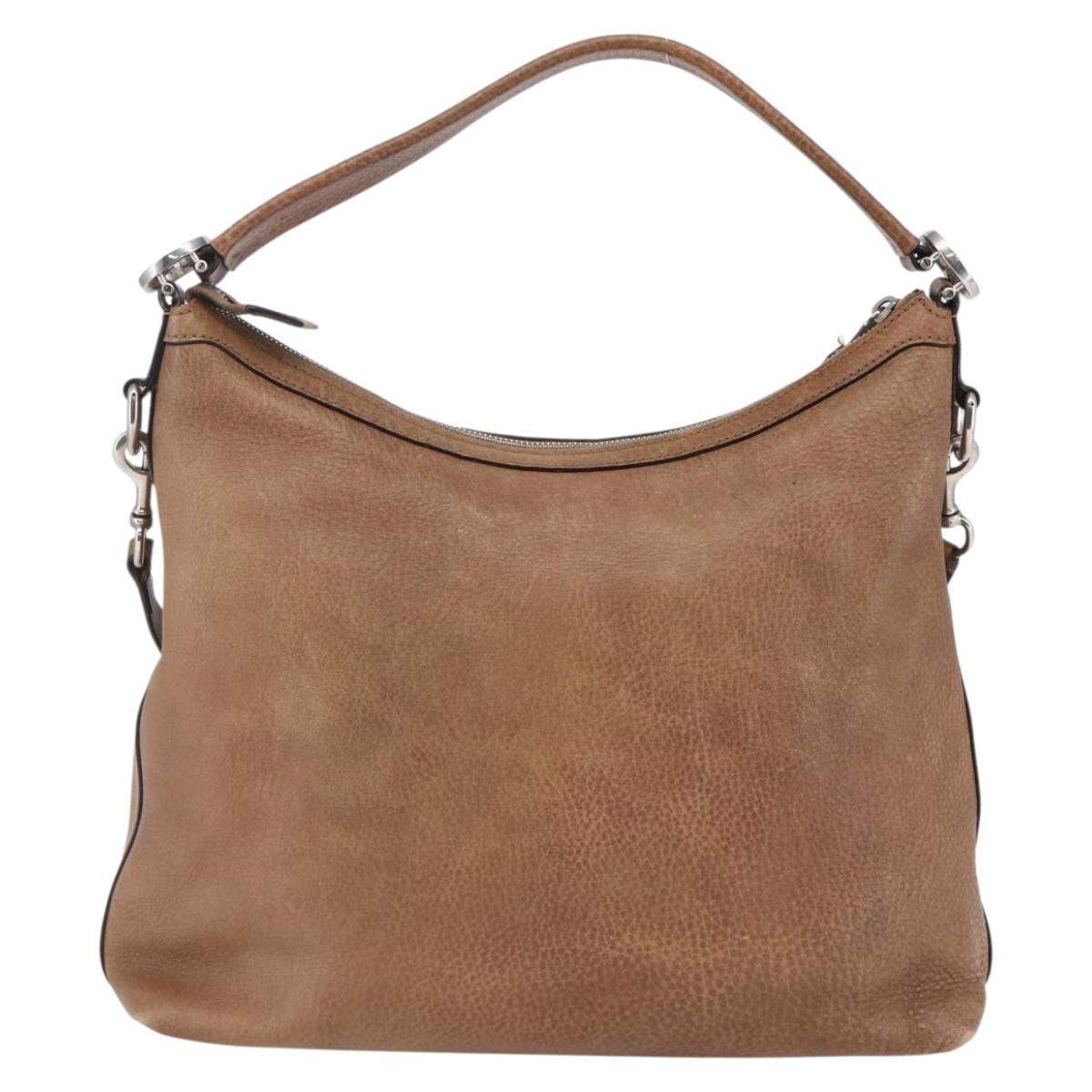 GUCCI Miss GG Hand Bag Leather 2way Brown Silver 326514 Auth ep11215