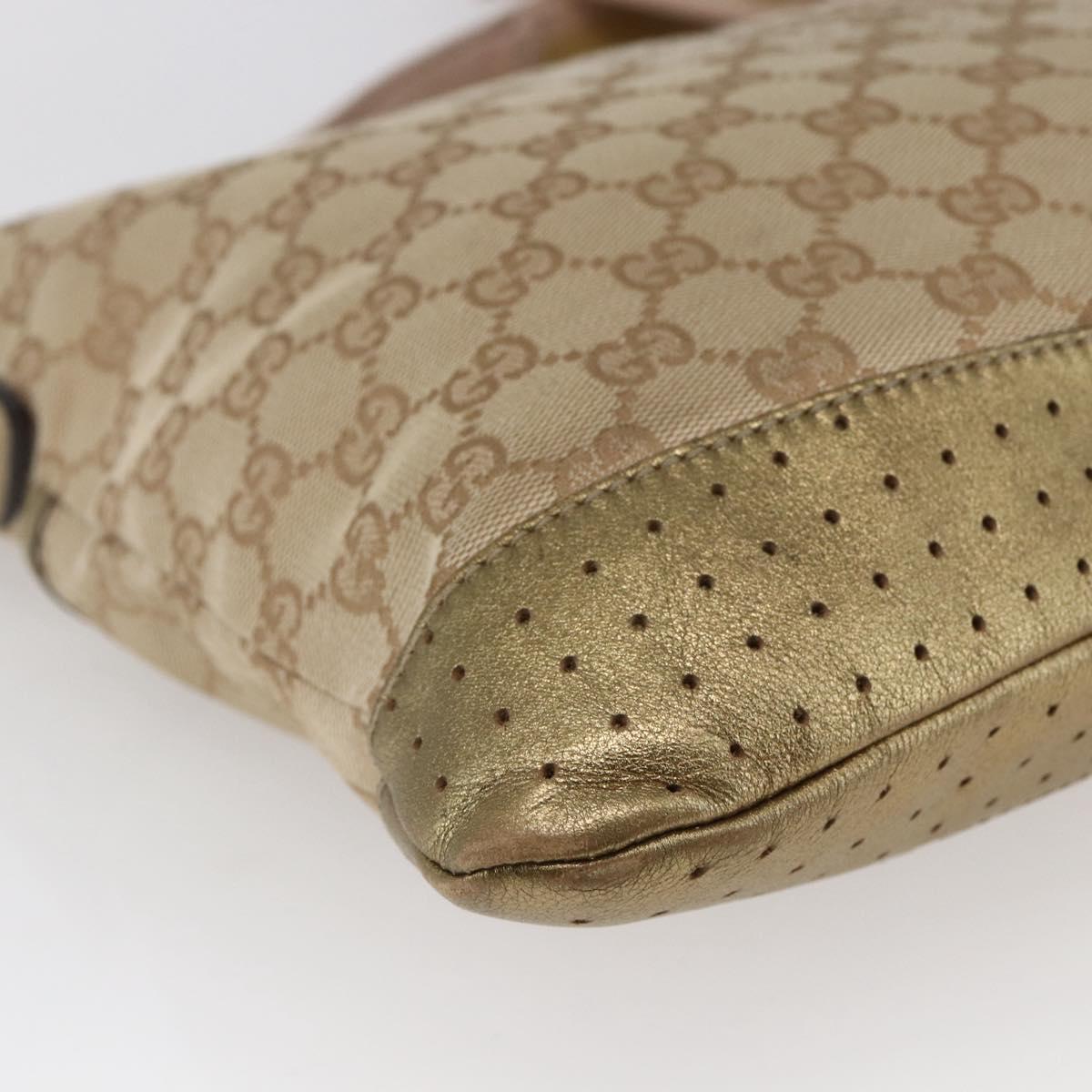 GUCCI GG Canvas Shoulder Bag Beige Gold 145857 Auth ep11216
