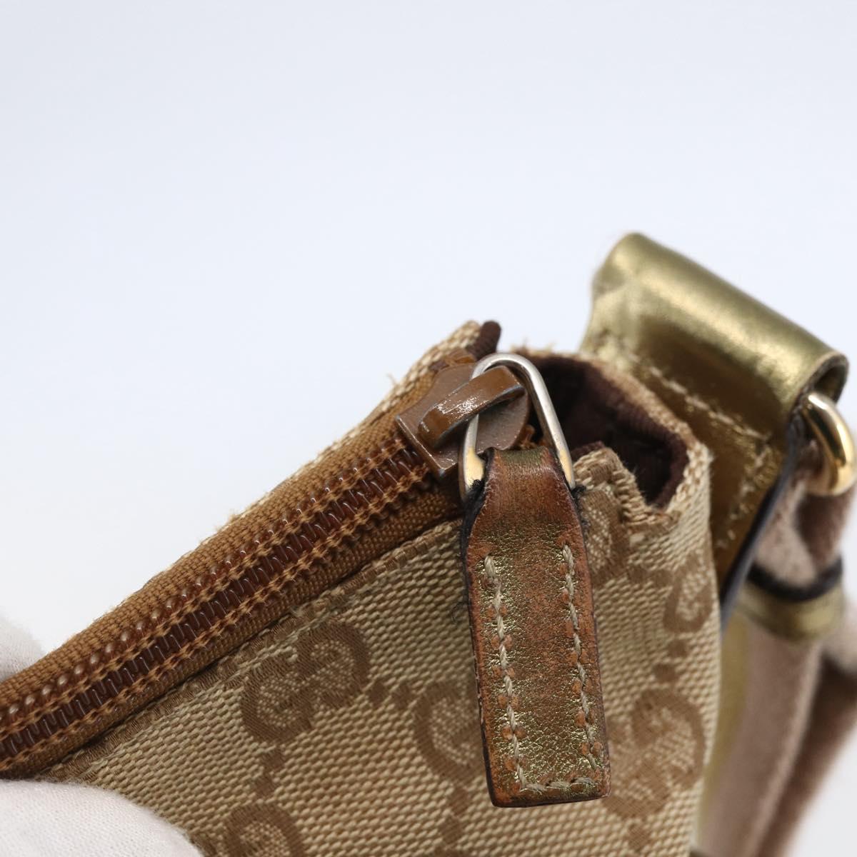 GUCCI GG Canvas Shoulder Bag Beige Gold 145857 Auth ep11216