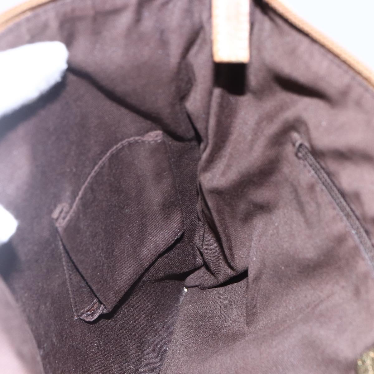 GUCCI GG Canvas Shoulder Bag Beige Gold 145857 Auth ep11216