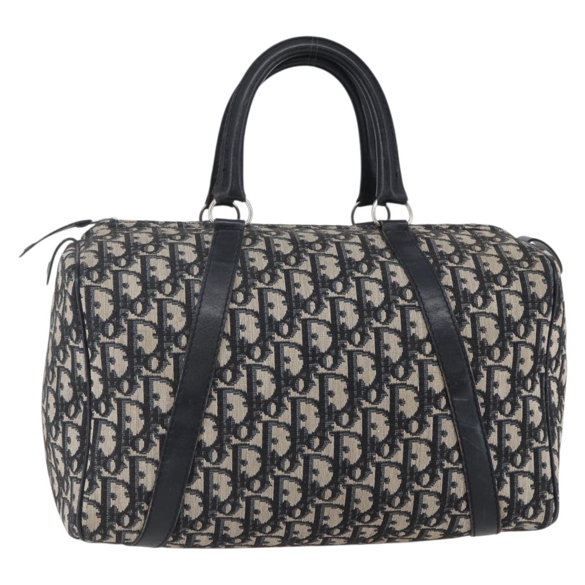 Christian Dior Trotter Canvas Boston Bag Navy Auth ep11226