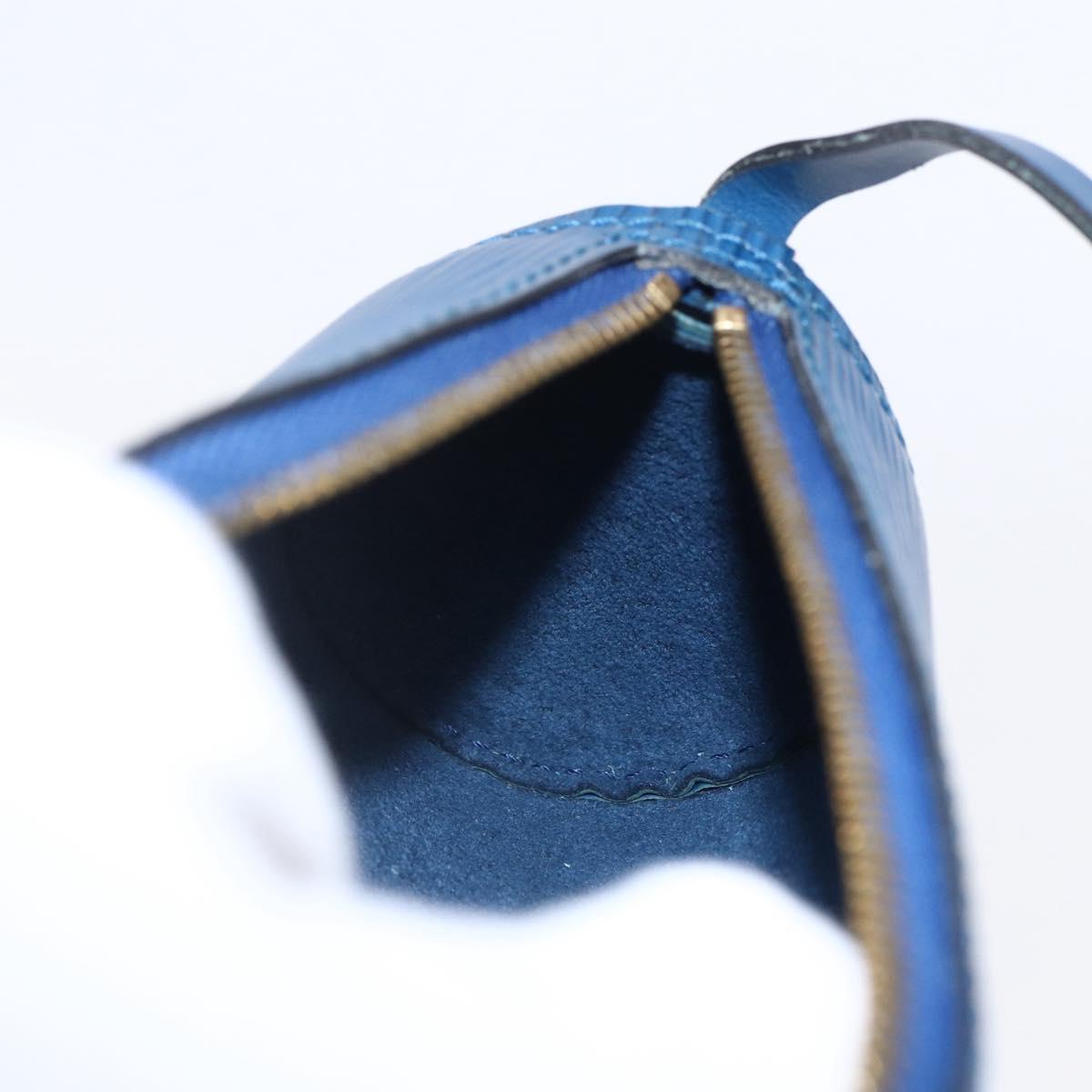 LOUIS VUITTON Epi Soufflot Pouch Blue LV Auth ep11230