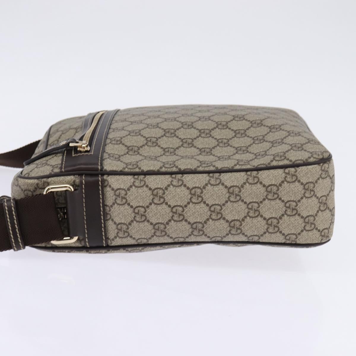 GUCCI GG Supreme Shoulder Bag PVC Beige Gold 201448 Auth ep11234