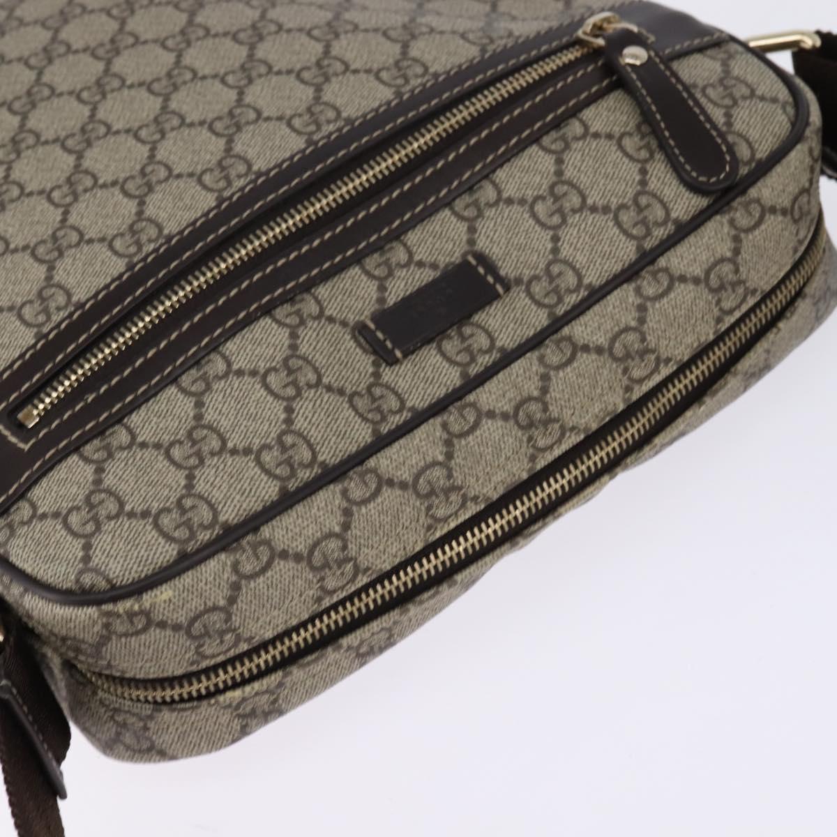 GUCCI GG Supreme Shoulder Bag PVC Beige Gold 201448 Auth ep11234