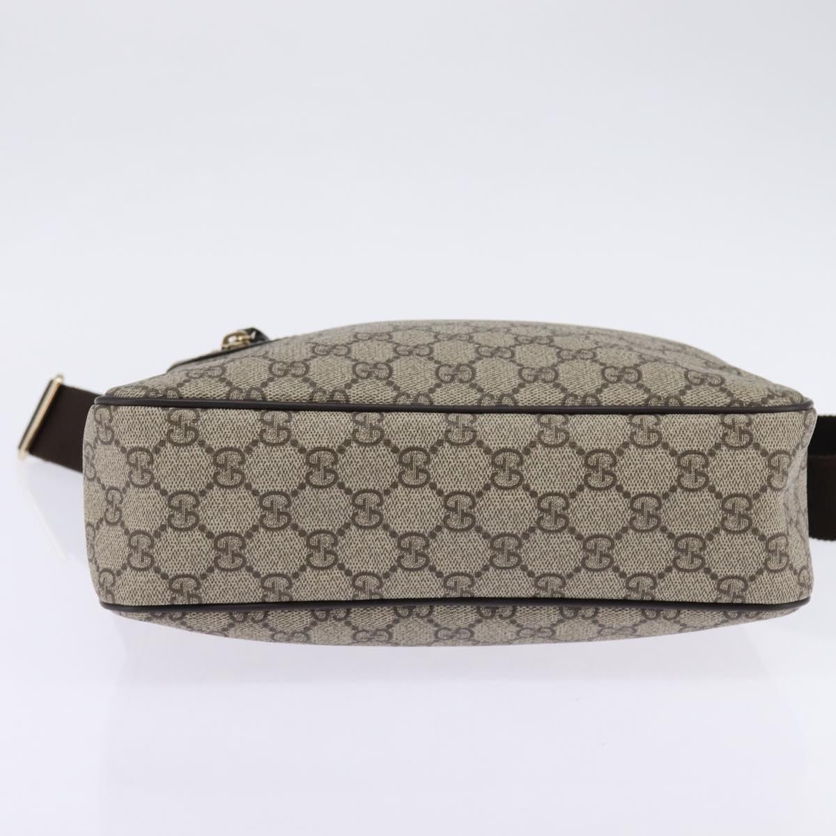 GUCCI GG Supreme Shoulder Bag PVC Beige Gold 201448 Auth ep11234