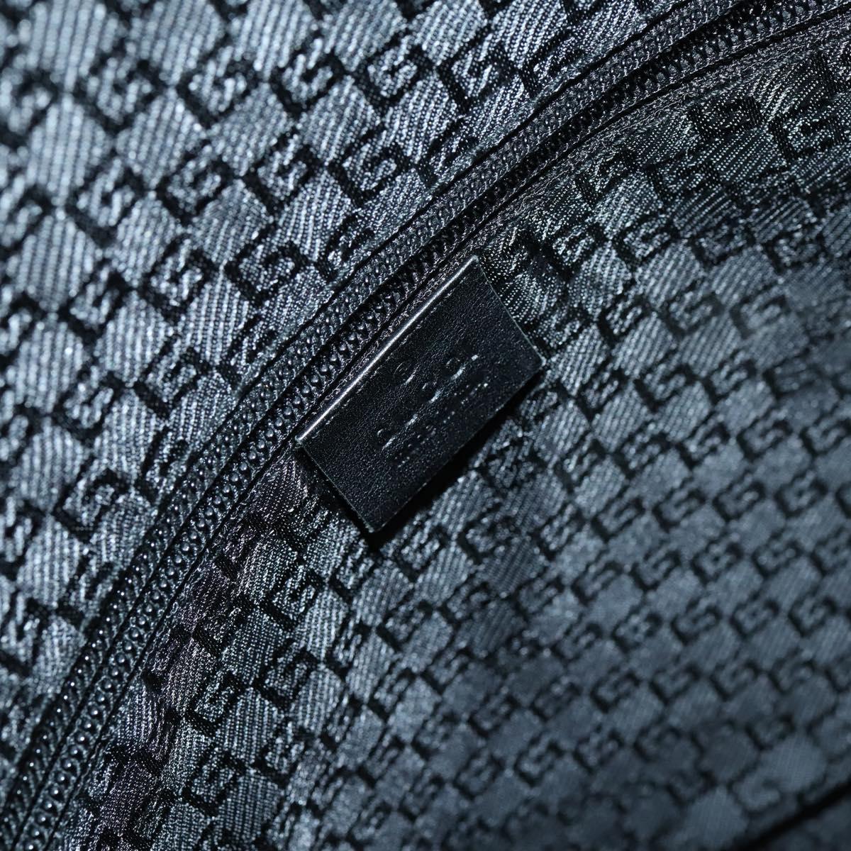 GUCCI Shoulder Bag Canvas Black Auth ep11240