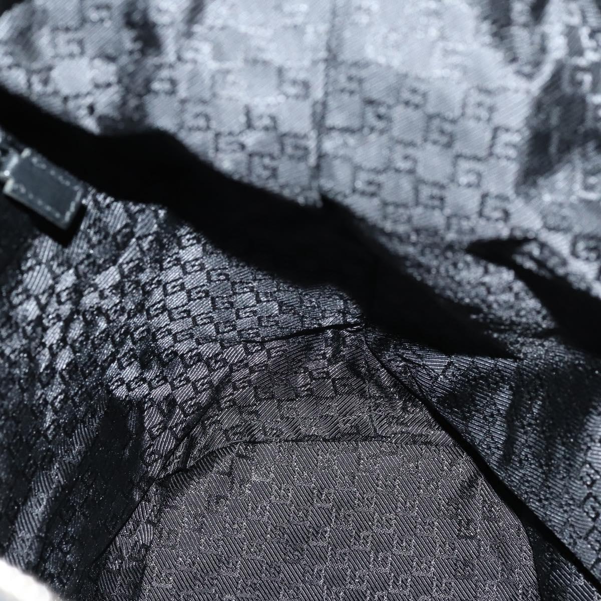 GUCCI Shoulder Bag Canvas Black Auth ep11240