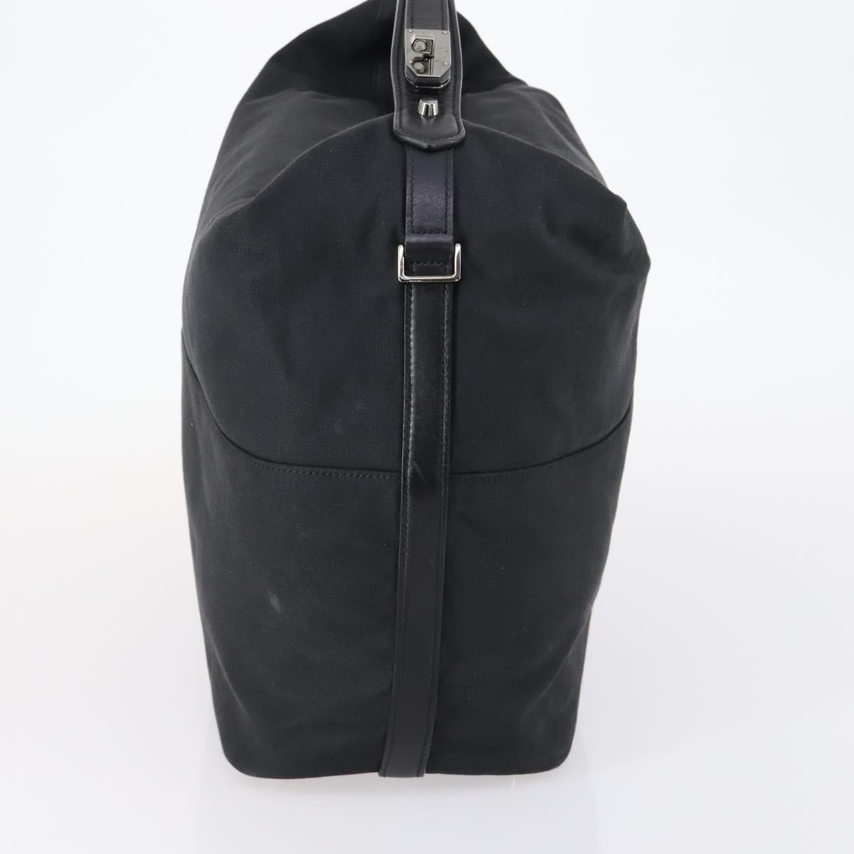 GUCCI Shoulder Bag Canvas Black Auth ep11240