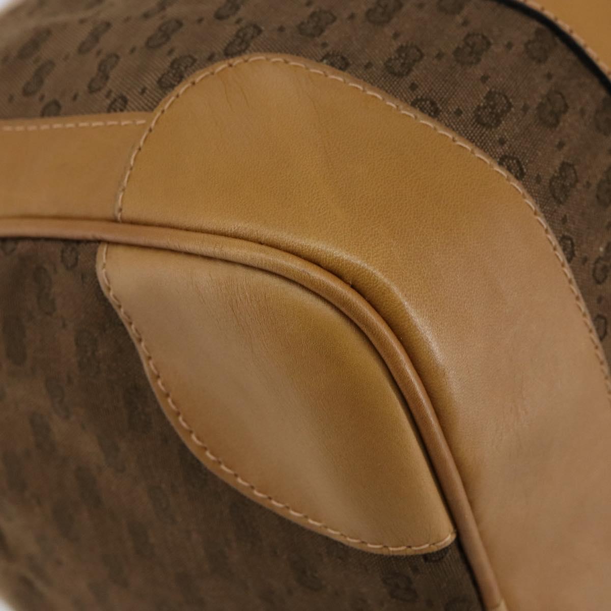 GUCCI Micro GG Canvas Boston Bag Beige Gold Auth ep11245