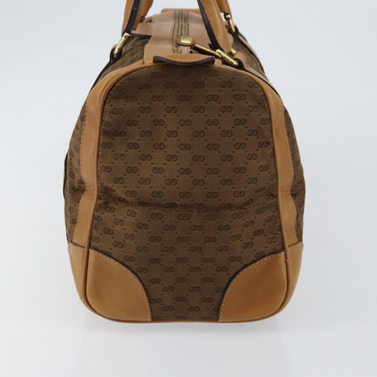 GUCCI Micro GG Canvas Boston Bag Beige Gold Auth ep11245