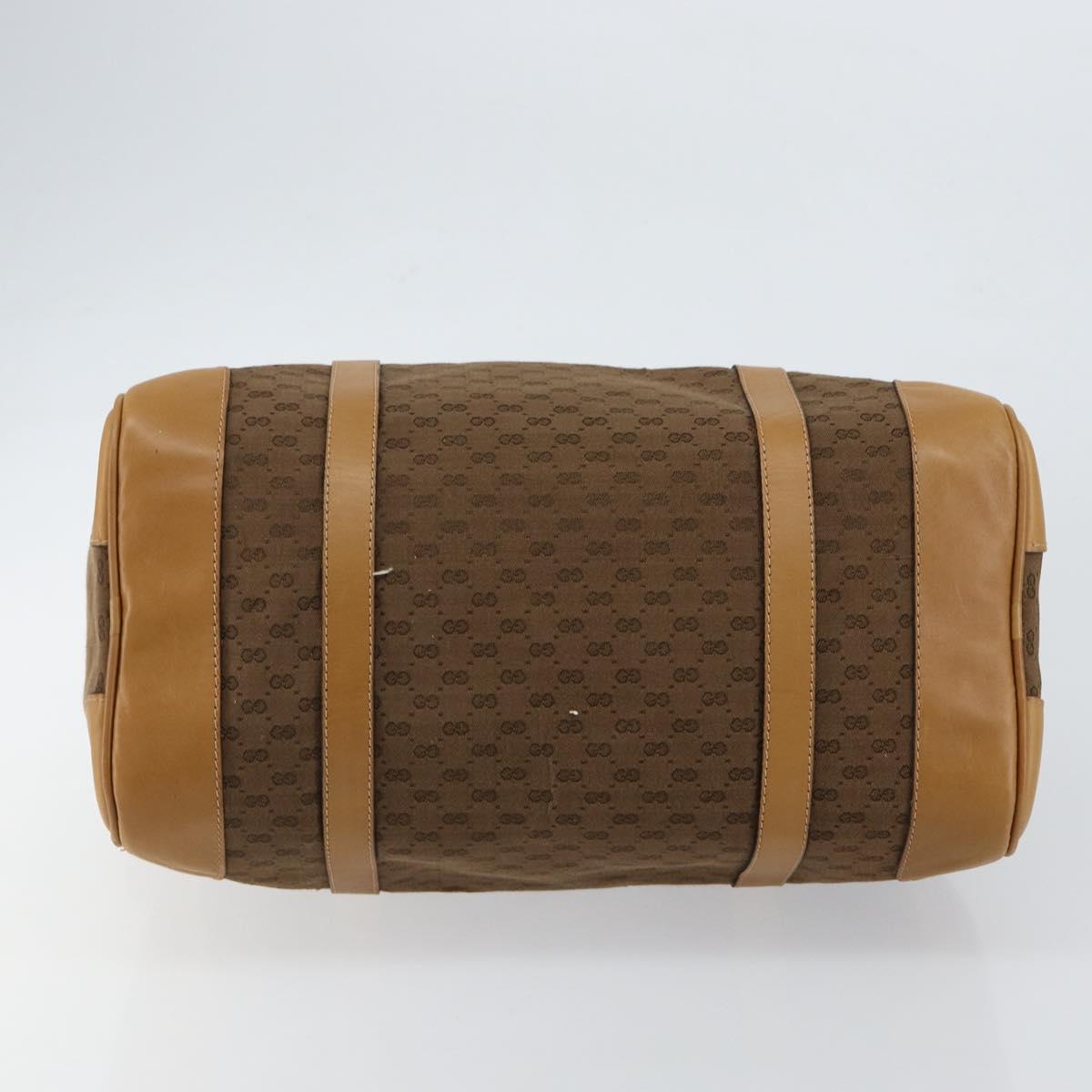 GUCCI Micro GG Canvas Boston Bag Beige Gold Auth ep11245