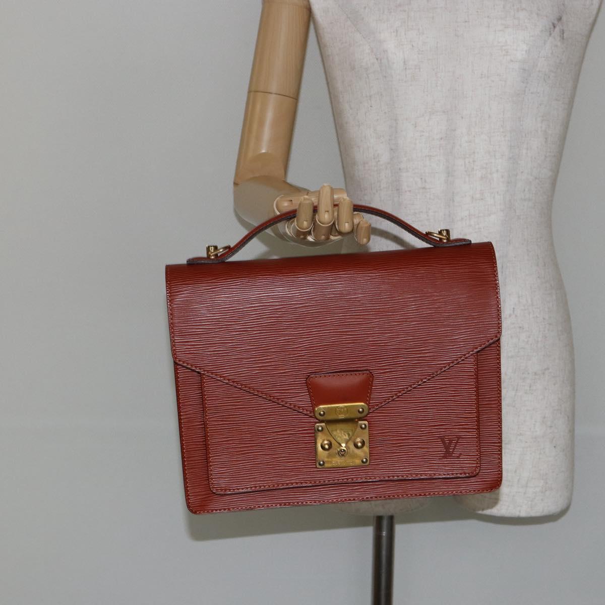 LOUIS VUITTON Epi Monceau 28 Hand Bag Brown M52123 LV Auth ep11246