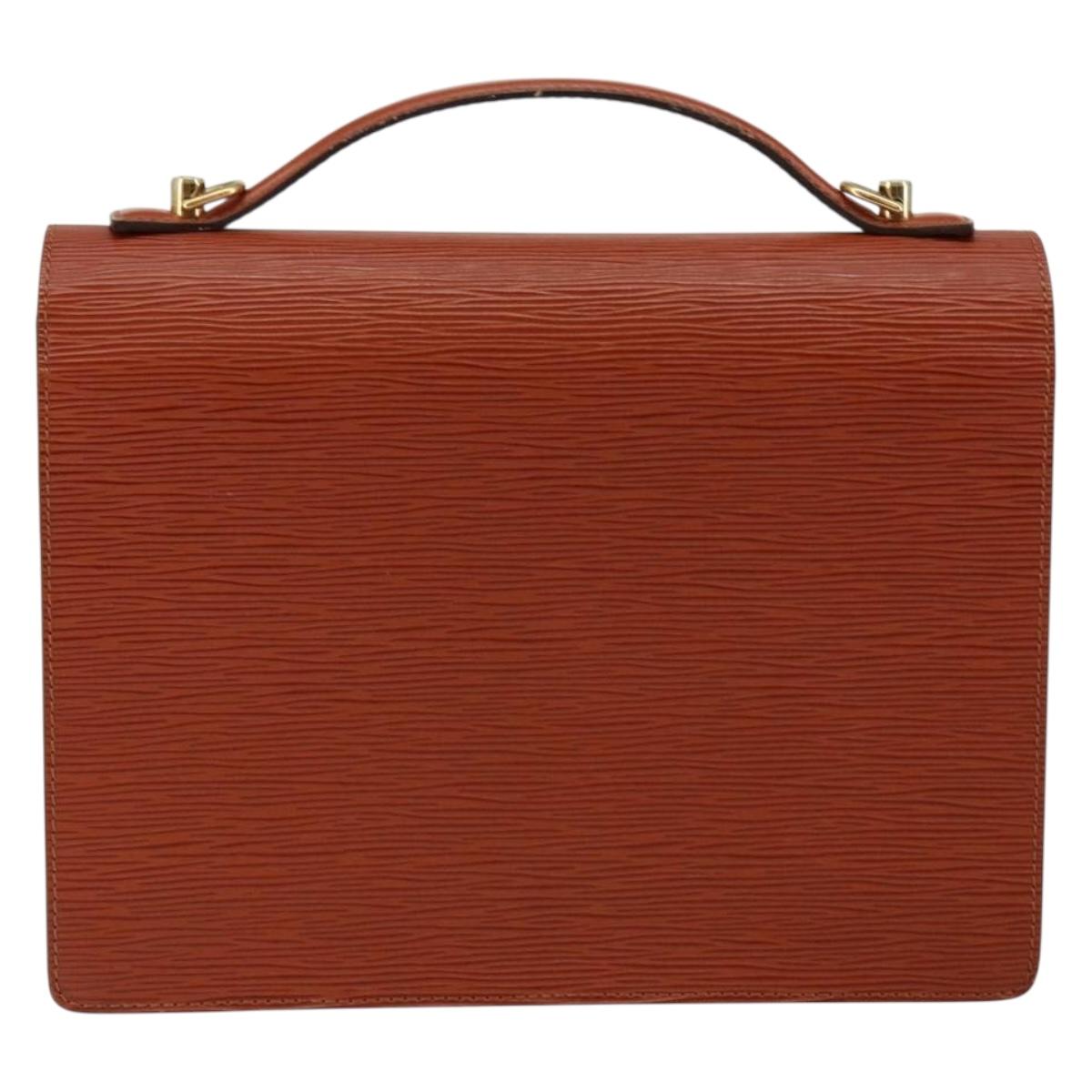 LOUIS VUITTON Epi Monceau 28 Hand Bag Brown M52123 LV Auth ep11246