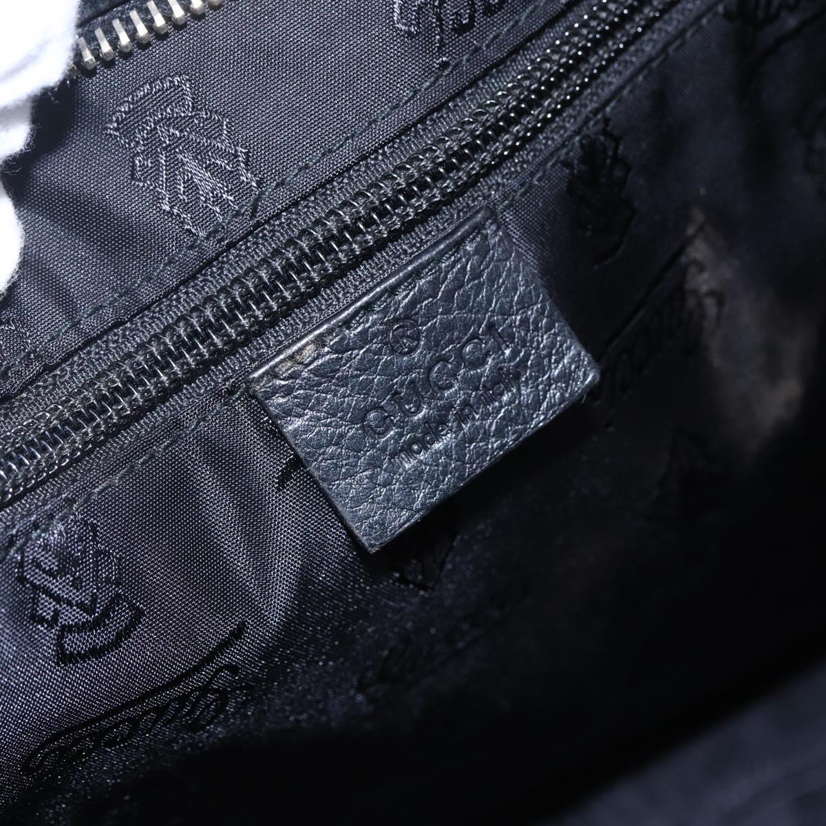 GUCCI GG Canvas Guccissima Shoulder Bag Leather Black Gold 201446 Auth ep11249