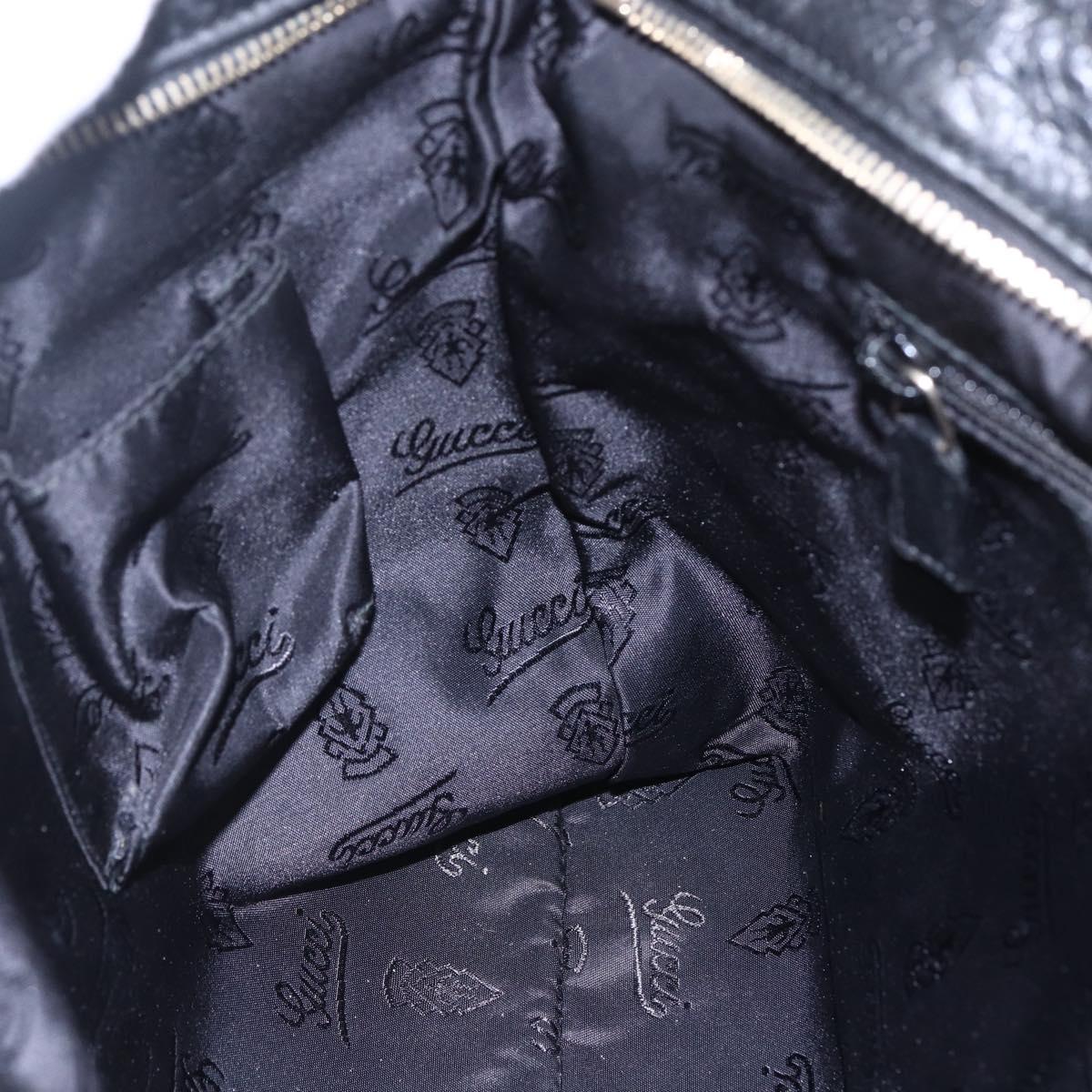 GUCCI GG Canvas Guccissima Shoulder Bag Leather Black Gold 201446 Auth ep11249