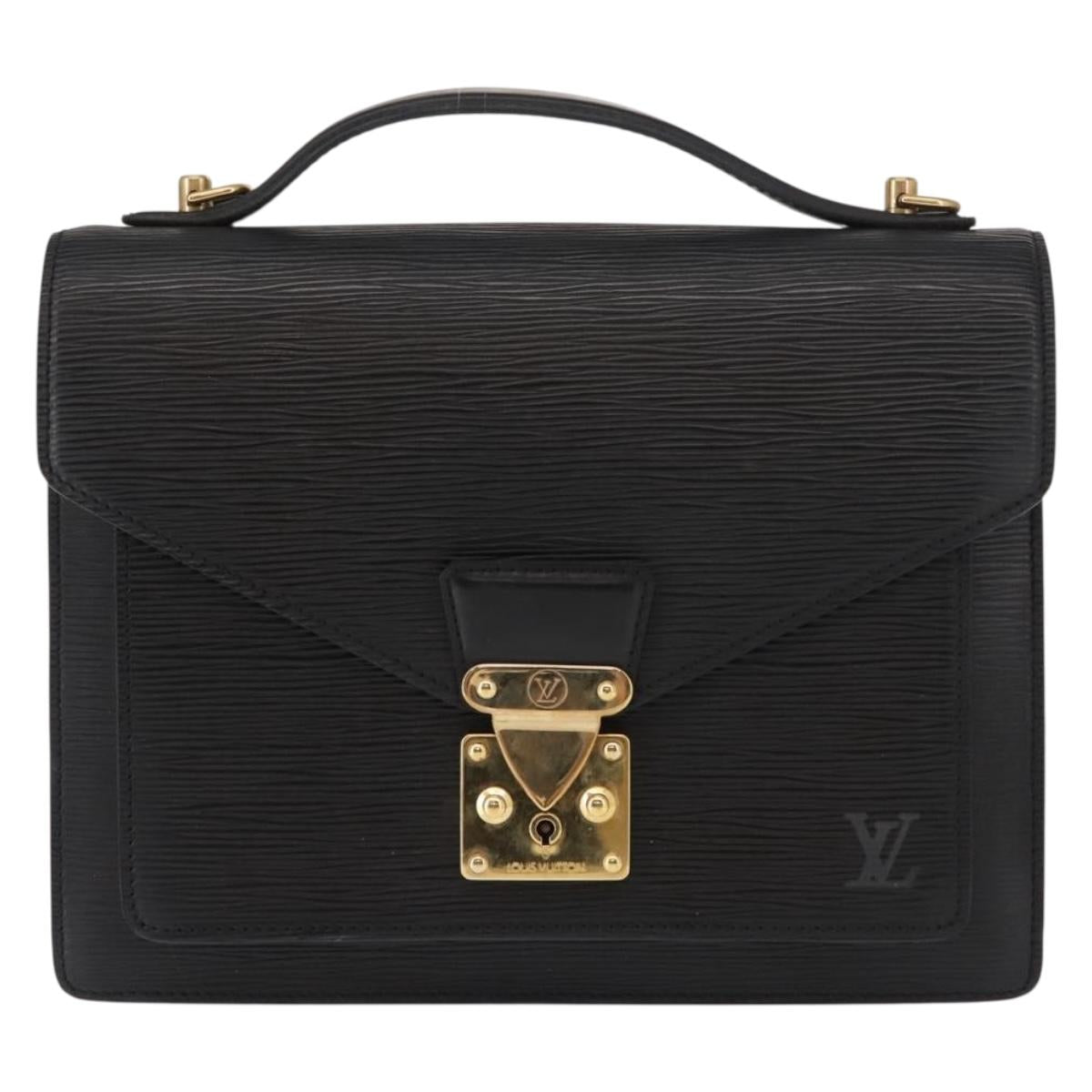 LOUIS VUITTON Epi Monceau 28 Hand Bag Black M52122 LV Auth ep11252