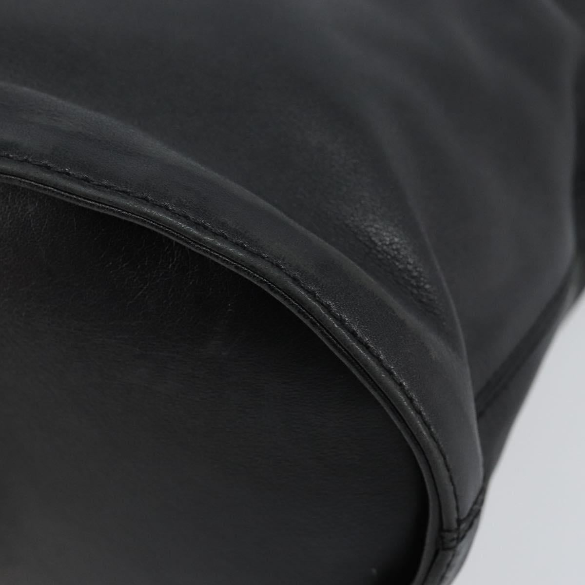 LOEWE Hand Bag Leather Black Gold Auth ep11258