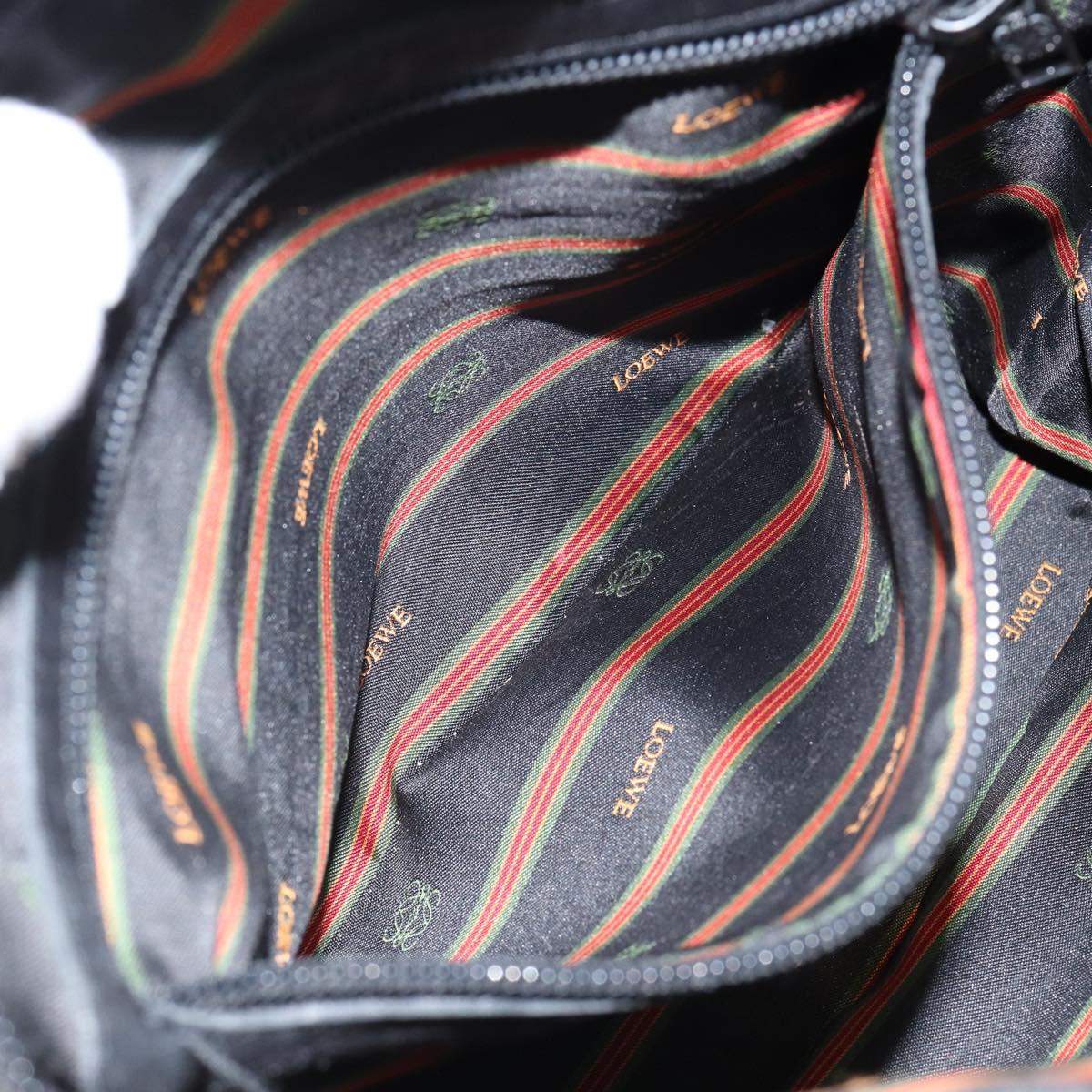 LOEWE Hand Bag Leather Black Gold Auth ep11258