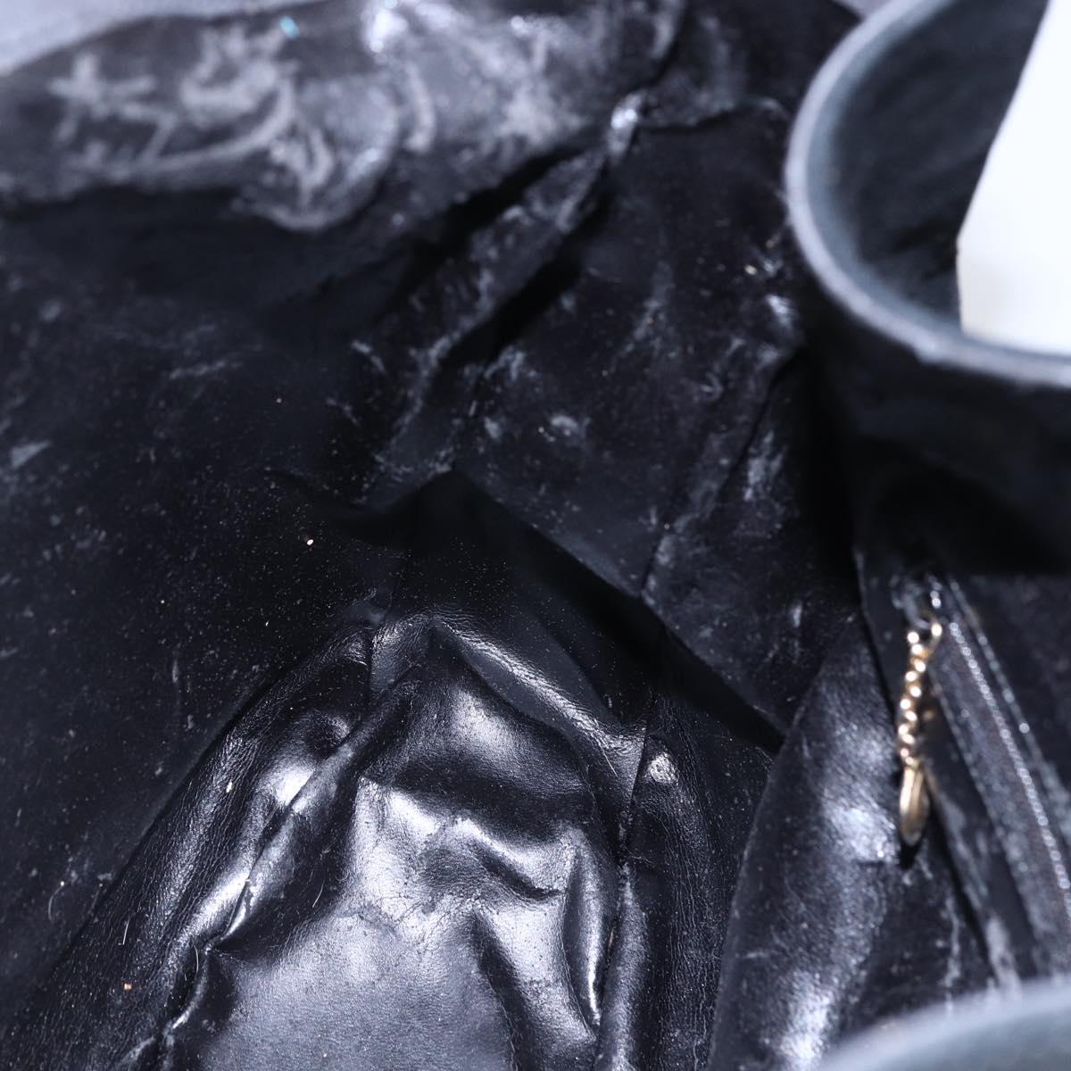 GUCCI Bamboo Shoulder Bag Suede Black Gold 001 1014 1577 Auth ep11269