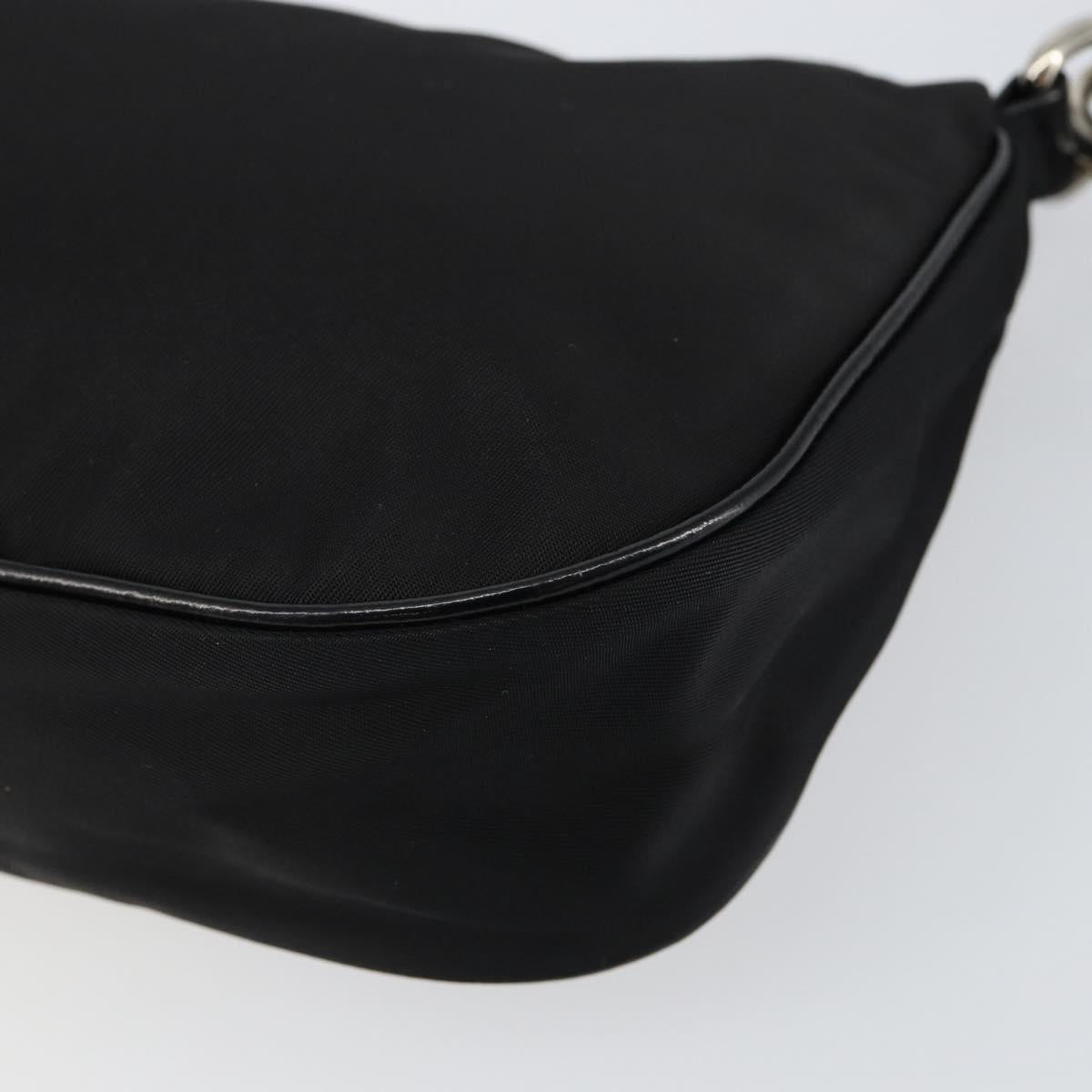 PRADA Accessory Pouch Nylon Black Silver Auth ep11271